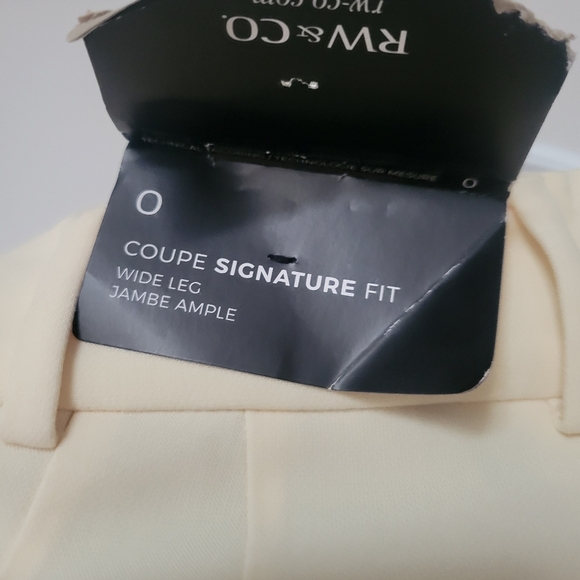 NWT RW&Co Pastel Yellow Wide Leg Dress Pant Size 0 - Picture 5 of 6